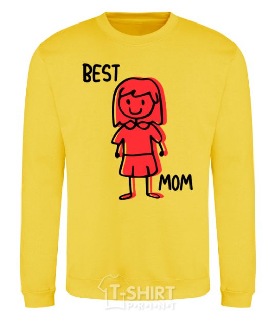 Sweatshirt Best mom red yellow фото