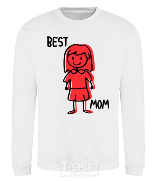 Sweatshirt Best mom red White фото