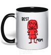 Mug with a colored handle Best mom red black фото