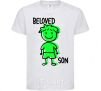 Kids T-shirt Beloved son green White фото