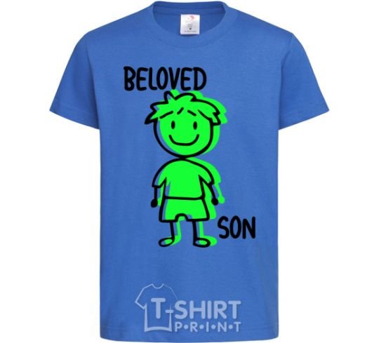 Kids T-shirt Beloved son green royal-blue фото