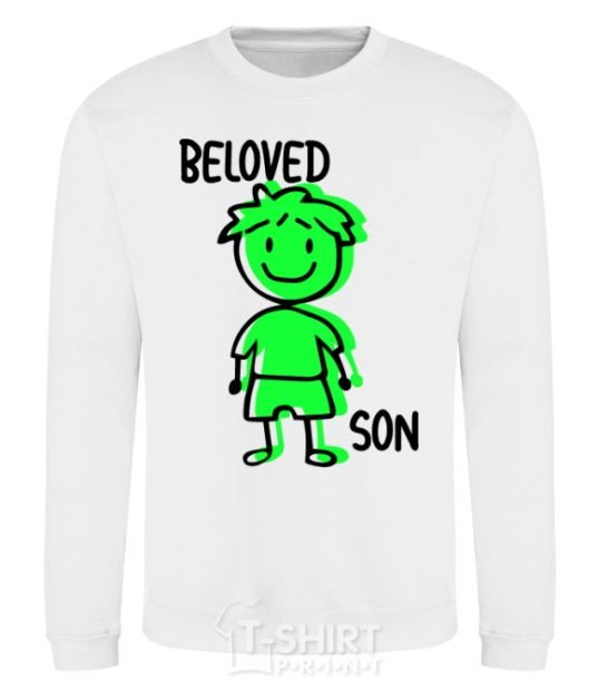 Свитшот Beloved son green Белый фото