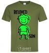 Men's T-Shirt Beloved son green millennial-khaki фото