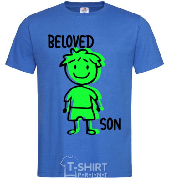 Men's T-Shirt Beloved son green royal-blue фото