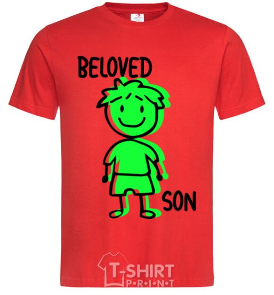 Men's T-Shirt Beloved son green red фото