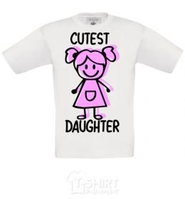 Kids T-shirt Cutest daughter pink White фото