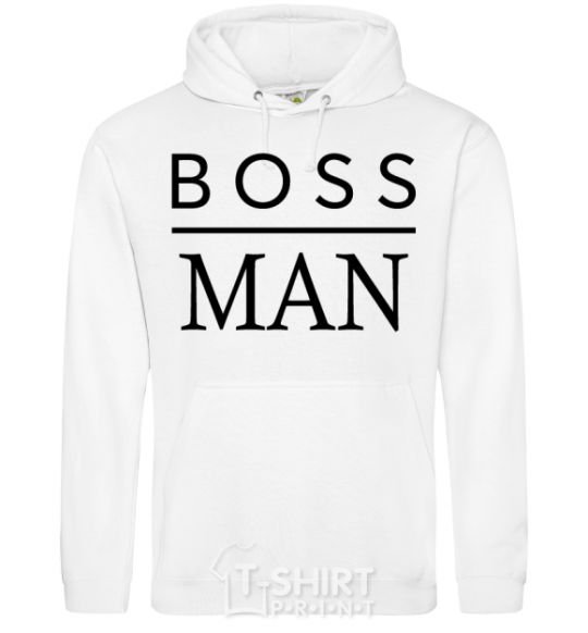 Men`s hoodie Boss man White фото