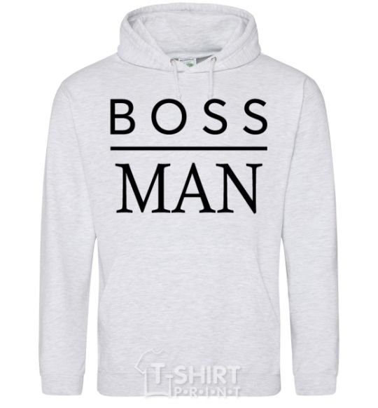 Men`s hoodie Boss man sport-grey фото