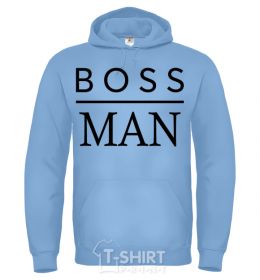 Men`s hoodie Boss man sky-blue фото