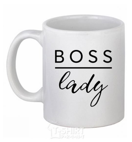 Ceramic mug Boss lady White фото