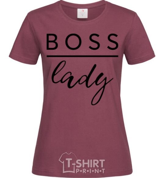 Women's T-shirt Boss lady burgundy фото