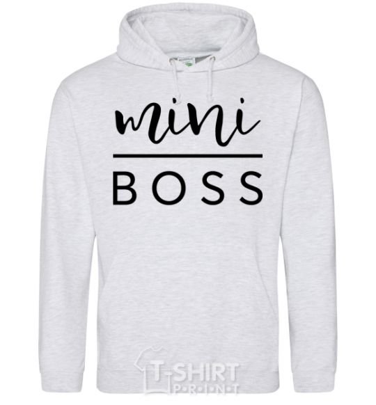 Мужская толстовка (худи) Mini boss Серый меланж фото