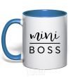 Mug with a colored handle Mini boss royal-blue фото