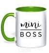 Mug with a colored handle Mini boss kelly-green фото