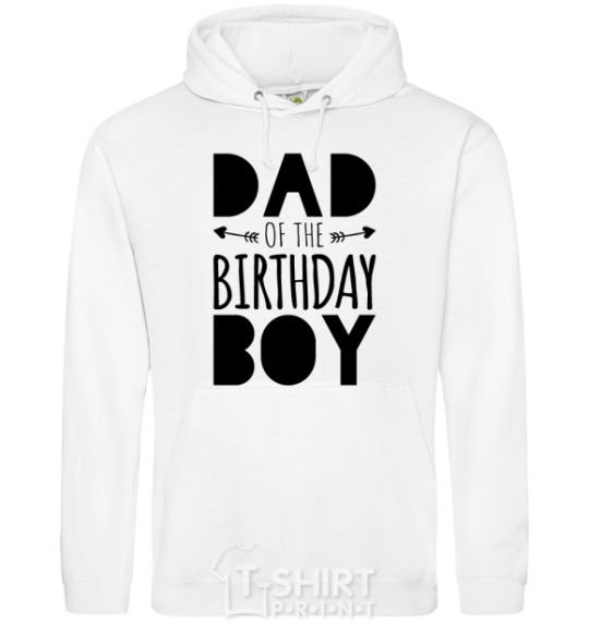 Мужская толстовка (худи) Dad of the birthday boy Белый фото