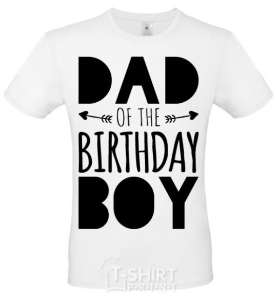 Мужская футболка Dad of the birthday boy Белый фото