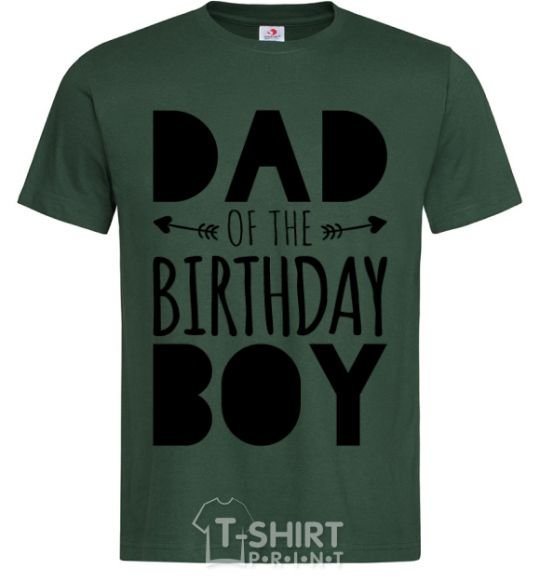 Мужская футболка Dad of the birthday boy Темно-зеленый фото