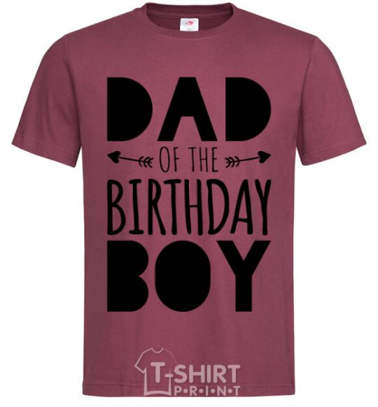 Мужская футболка Dad of the birthday boy Бордовый фото