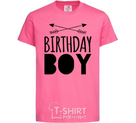 Детская футболка Birthday boy boho Ярко-розовый фото