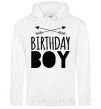 Мужская толстовка (худи) Birthday boy boho Белый фото