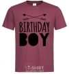 Men's T-Shirt Birthday boy boho burgundy фото