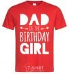 Men's T-Shirt Dad of the birthday girl red фото