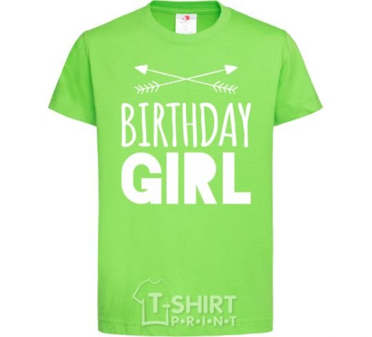 Kids T-shirt Birthday girl boho orchid-green фото