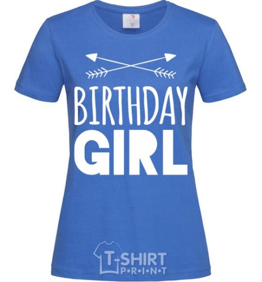 Women's T-shirt Birthday girl boho royal-blue фото