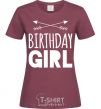 Women's T-shirt Birthday girl boho burgundy фото