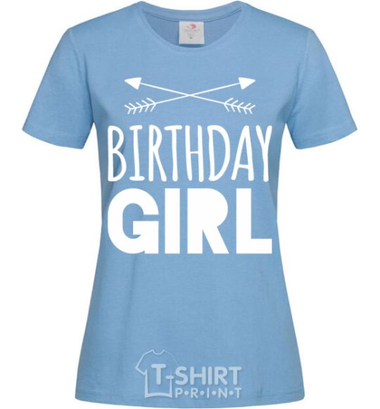 Women's T-shirt Birthday girl boho sky-blue фото