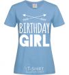 Women's T-shirt Birthday girl boho sky-blue фото