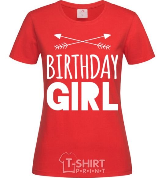 Women's T-shirt Birthday girl boho red фото