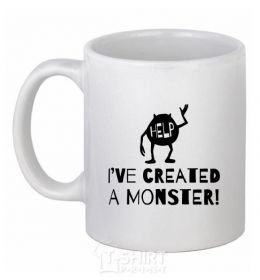 Ceramic mug I've created a monster White фото