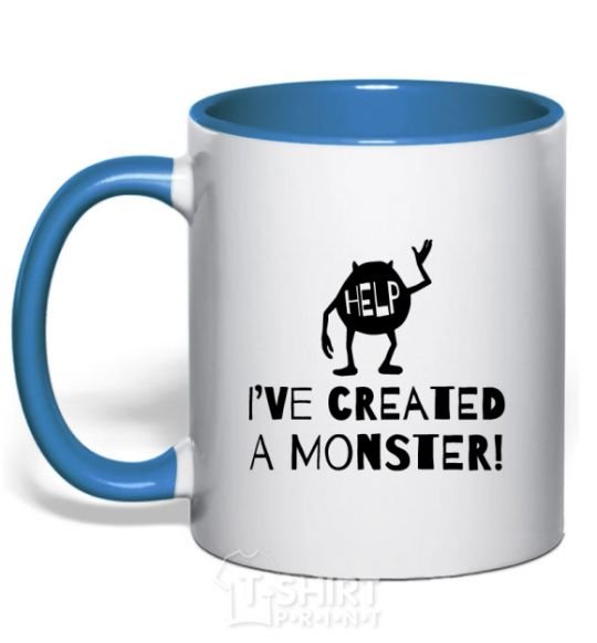 Mug with a colored handle I've created a monster royal-blue фото