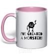 Mug with a colored handle I've created a monster light-pink фото