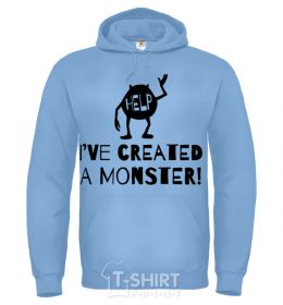 Men`s hoodie I've created a monster sky-blue фото