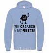 Men`s hoodie I've created a monster sky-blue фото