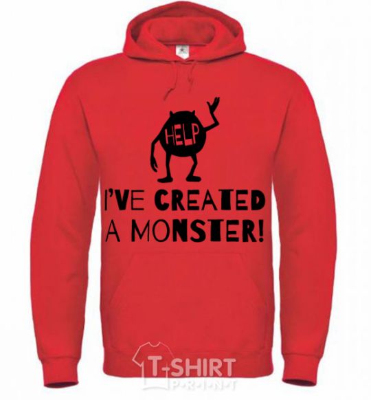 Men`s hoodie I've created a monster bright-red фото