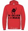 Men`s hoodie I've created a monster bright-red фото