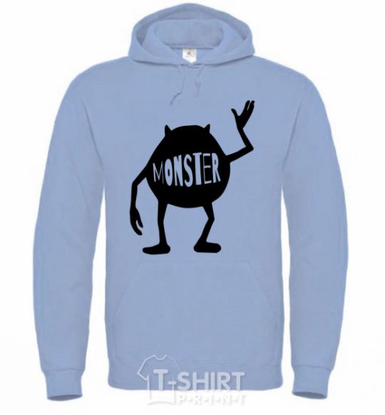 Men`s hoodie Monster sky-blue фото