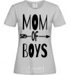 Women's T-shirt Mom of boys grey фото