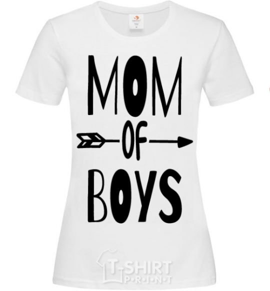 Women's T-shirt Mom of boys White фото