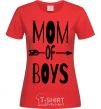 Women's T-shirt Mom of boys red фото