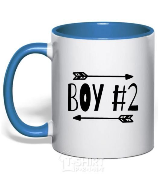 Mug with a colored handle Boy 2 royal-blue фото