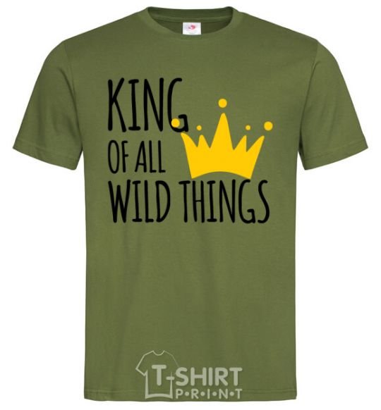 Мужская футболка King of all wild Things Оливковый фото