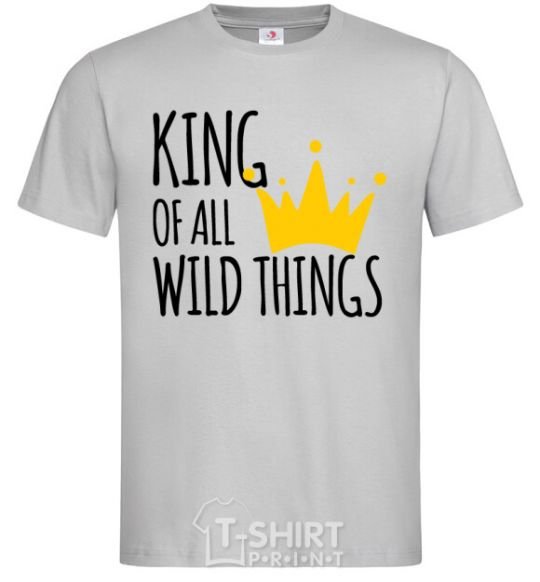 Men's T-Shirt King of all wild Things grey фото