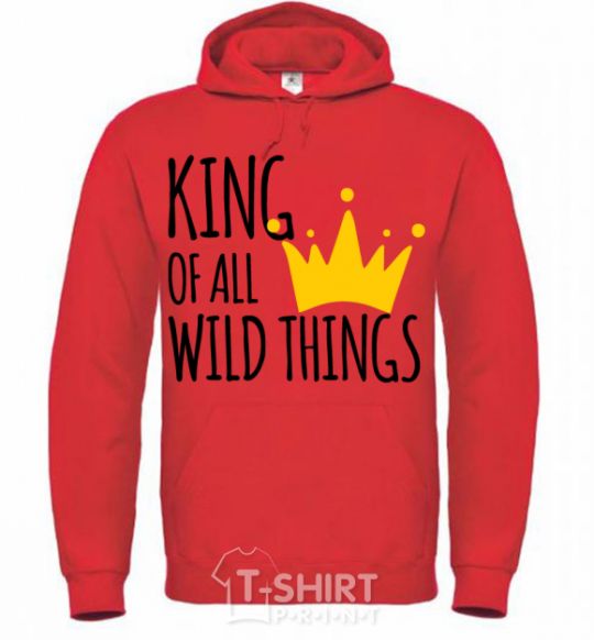 Men`s hoodie King of all wild Things bright-red фото