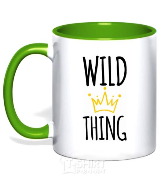 Mug with a colored handle Wild Thing kelly-green фото