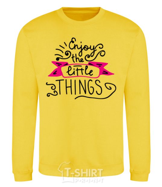 Sweatshirt Enjoy the little things yellow фото