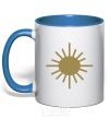 Mug with a colored handle Sunshine royal-blue фото